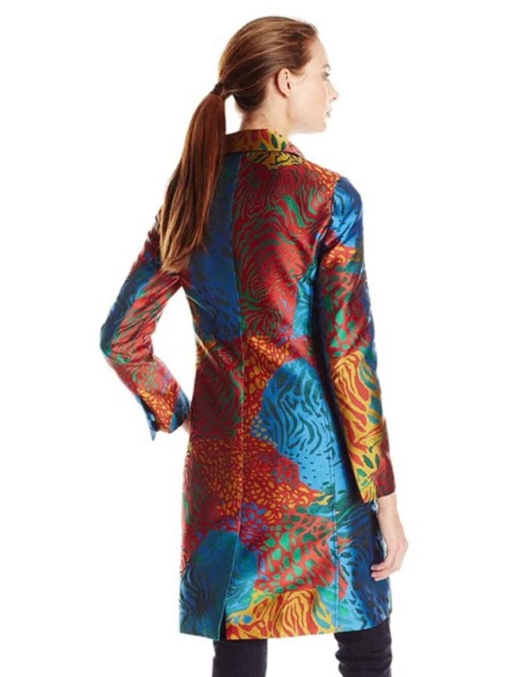ANNE KLEIN Single Breasted A-Line Topper Jacket Multi-Color Size 6 - Picture 3 of 14